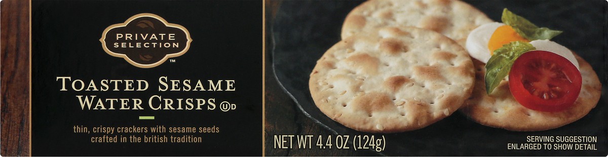 slide 1 of 13, Private Selection Toasted Sesame Water Crisp Crackers, 4.4 oz