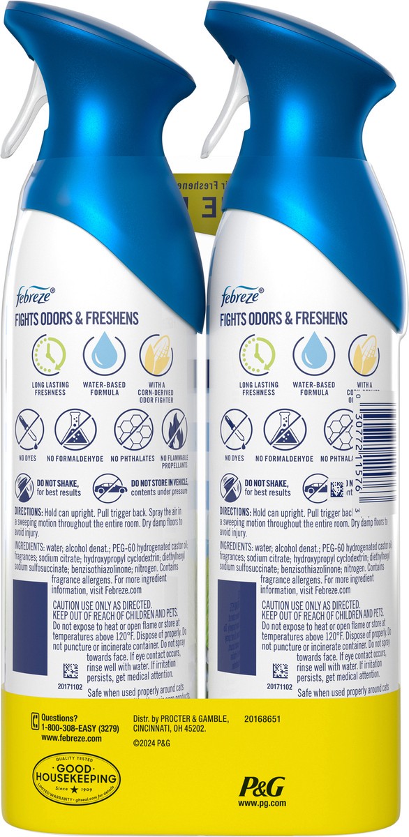 slide 4 of 9, Febreze Air Mist Odor-Fighting Air Freshener Summer Berry Picking, 8.8 oz. Aerosol Can, Pack of 2, 2 ea