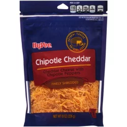 Hy-vee Chipotle Cheddar Finely Shredded Cheese With Chipotle Peppers