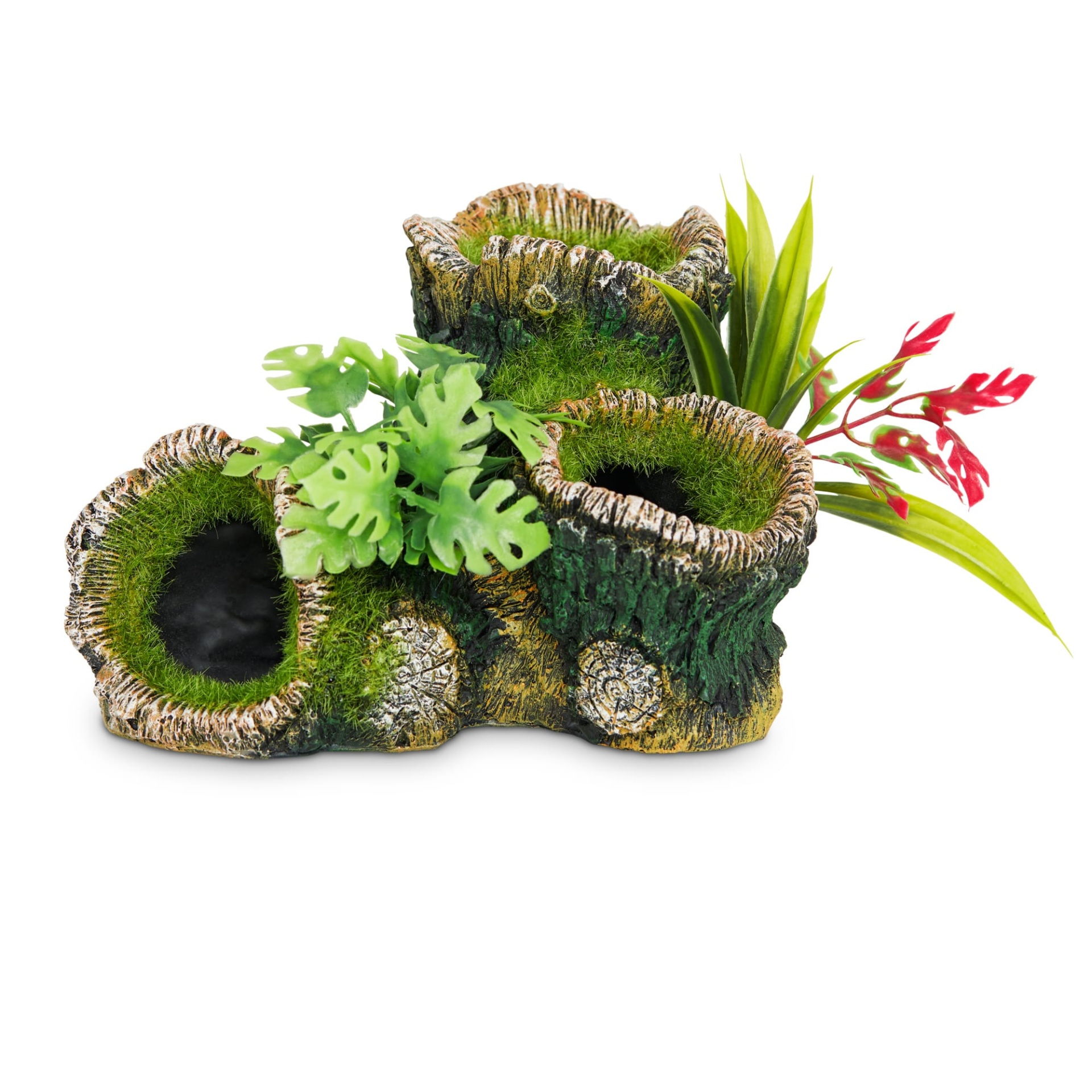 slide 1 of 1, Imagitarium Tree Log with Plants Decor, 1 ct