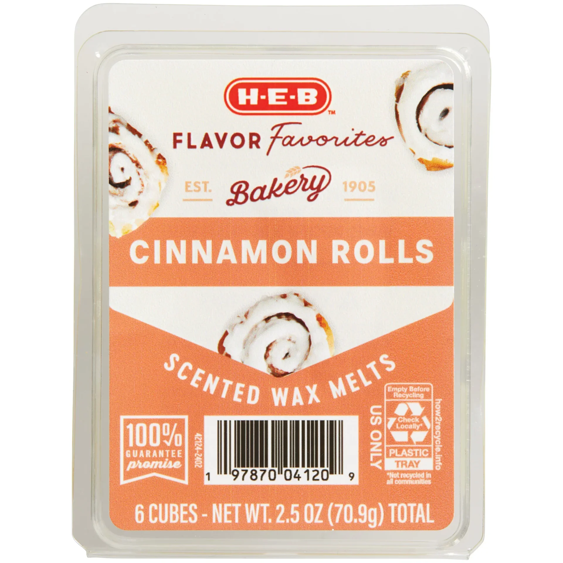 slide 1 of 1, H-E-B Flavor Favorites Cinnamon Rolls Scented Wax Melts, 2.5 oz