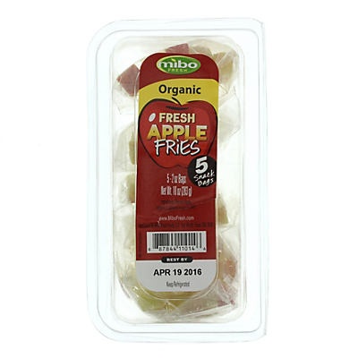 slide 1 of 1, Mibo Organic Fresh Apple Fries, Snack Bags, 5 ct; 2 oz