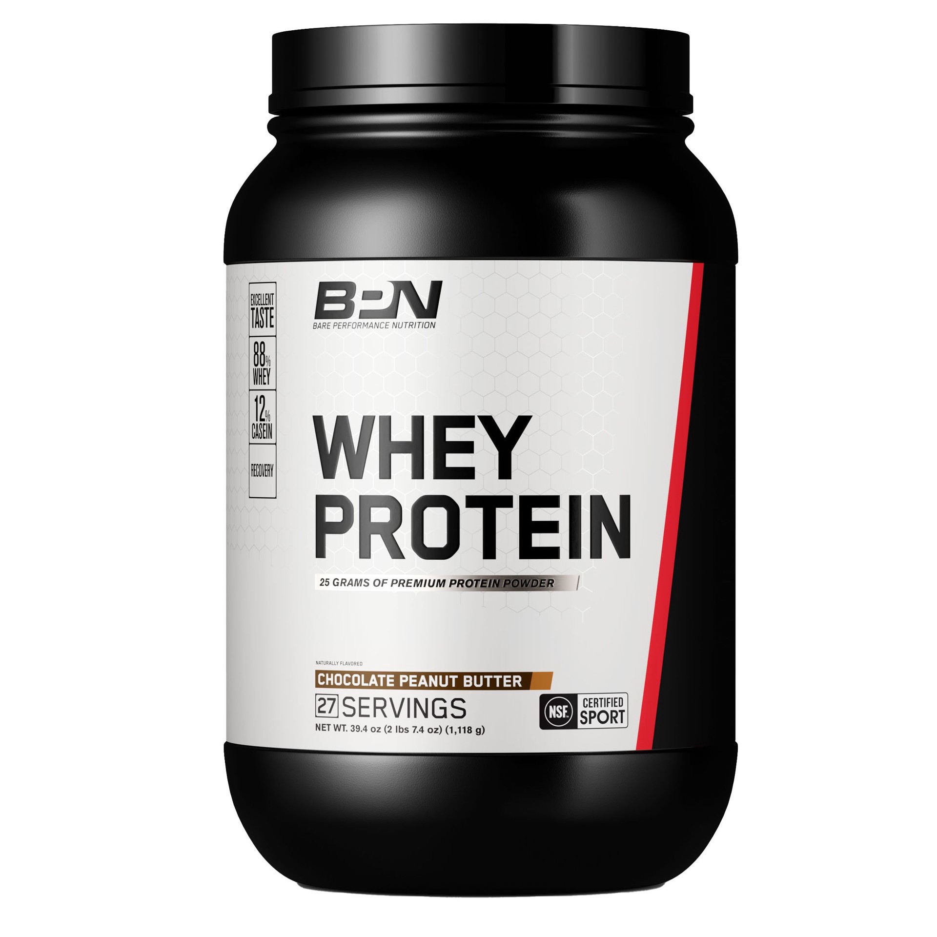 slide 1 of 1, Bare Performance Nutrition Whey 25g Protein Powder - Chocolate Peanut Butter, 39.4 oz