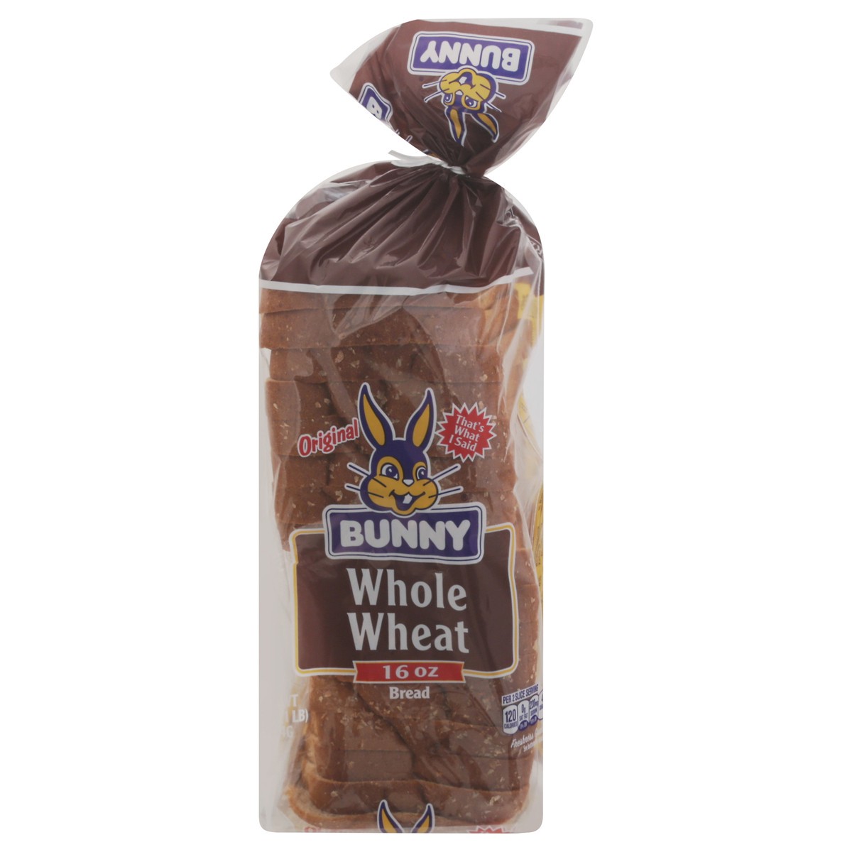 slide 1 of 9, Bunny Whole Wheat Original Bread 16 oz, 16 oz