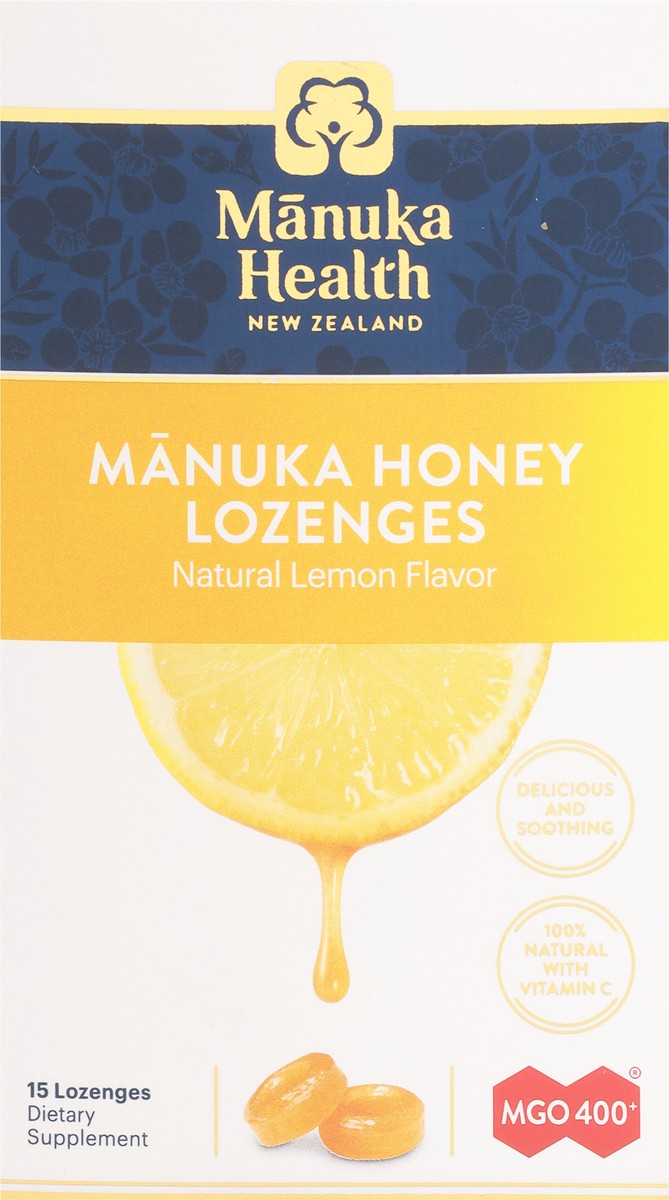 slide 9 of 14, Manuka Health MGO 400+ Manuka Honey Lemon Lozenges 15 ea, 15 ct