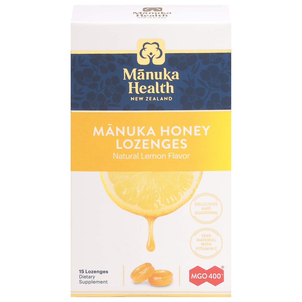 slide 8 of 14, Manuka Health MGO 400+ Manuka Honey Lemon Lozenges 15 ea, 15 ct
