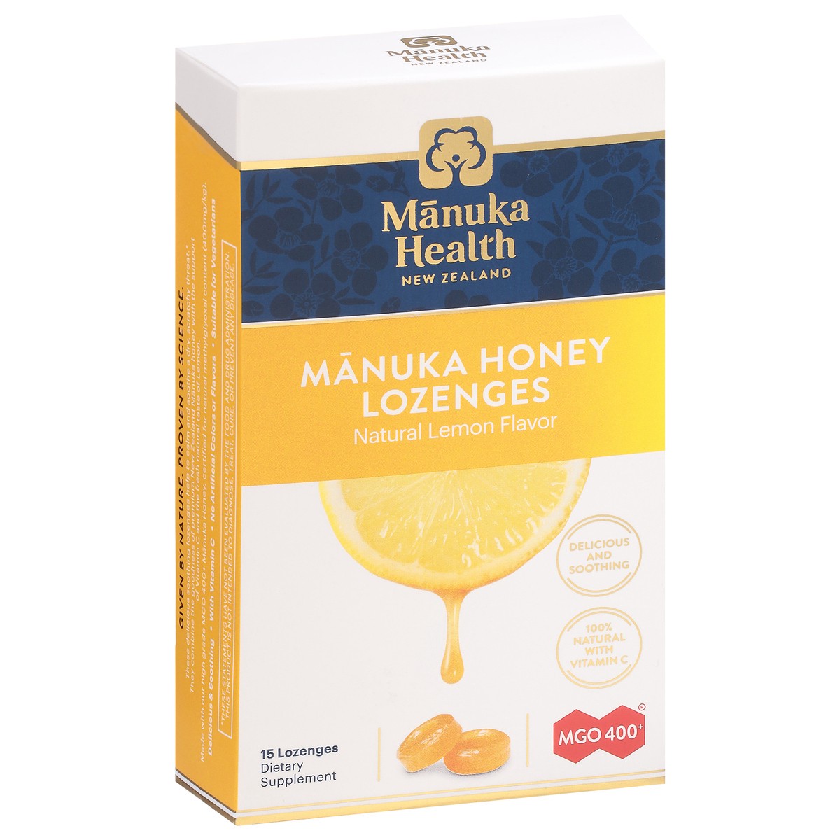 slide 6 of 14, Manuka Health MGO 400+ Manuka Honey Lemon Lozenges 15 ea, 15 ct