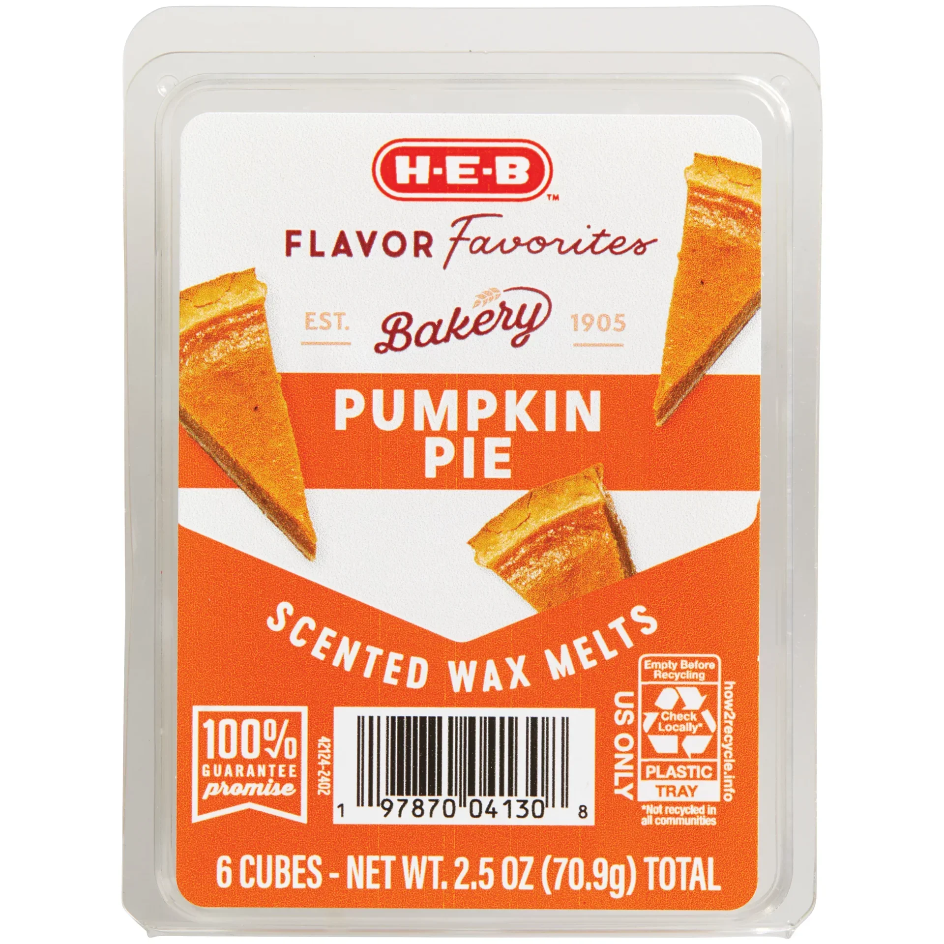 slide 1 of 1, H-E-B Flavor Favorites Pumpkin Pie Scented Wax Melts, 2.5 oz