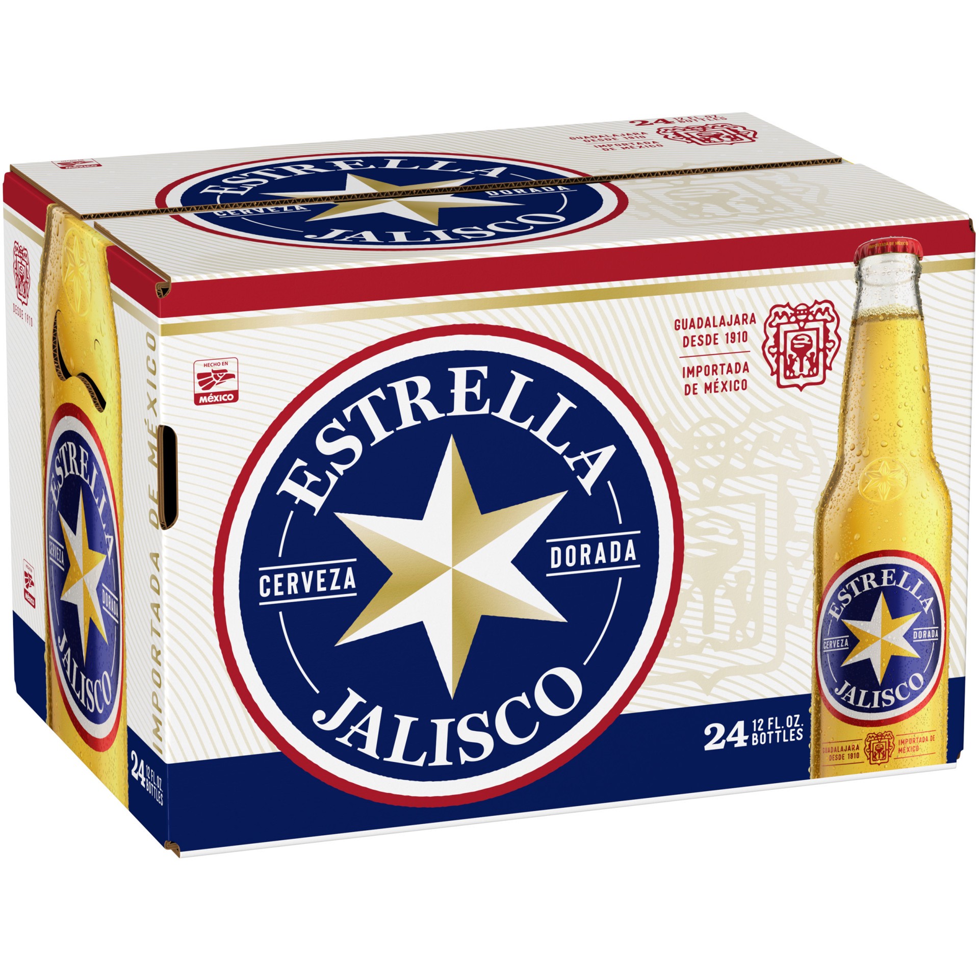slide 1 of 8, Estrella Jalisco Mexican Import Beer, 24 Pack 12 fl oz Bottles, 24 ct