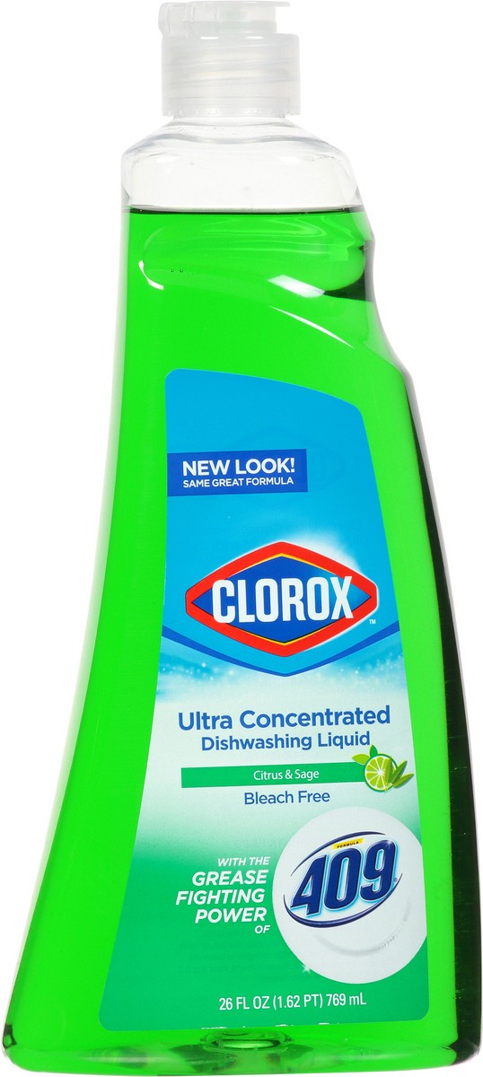 slide 9 of 13, Clorox Citrus & Sage Ultra Concentrated Dishwashing Liquid 26 fl oz, 26 fl oz