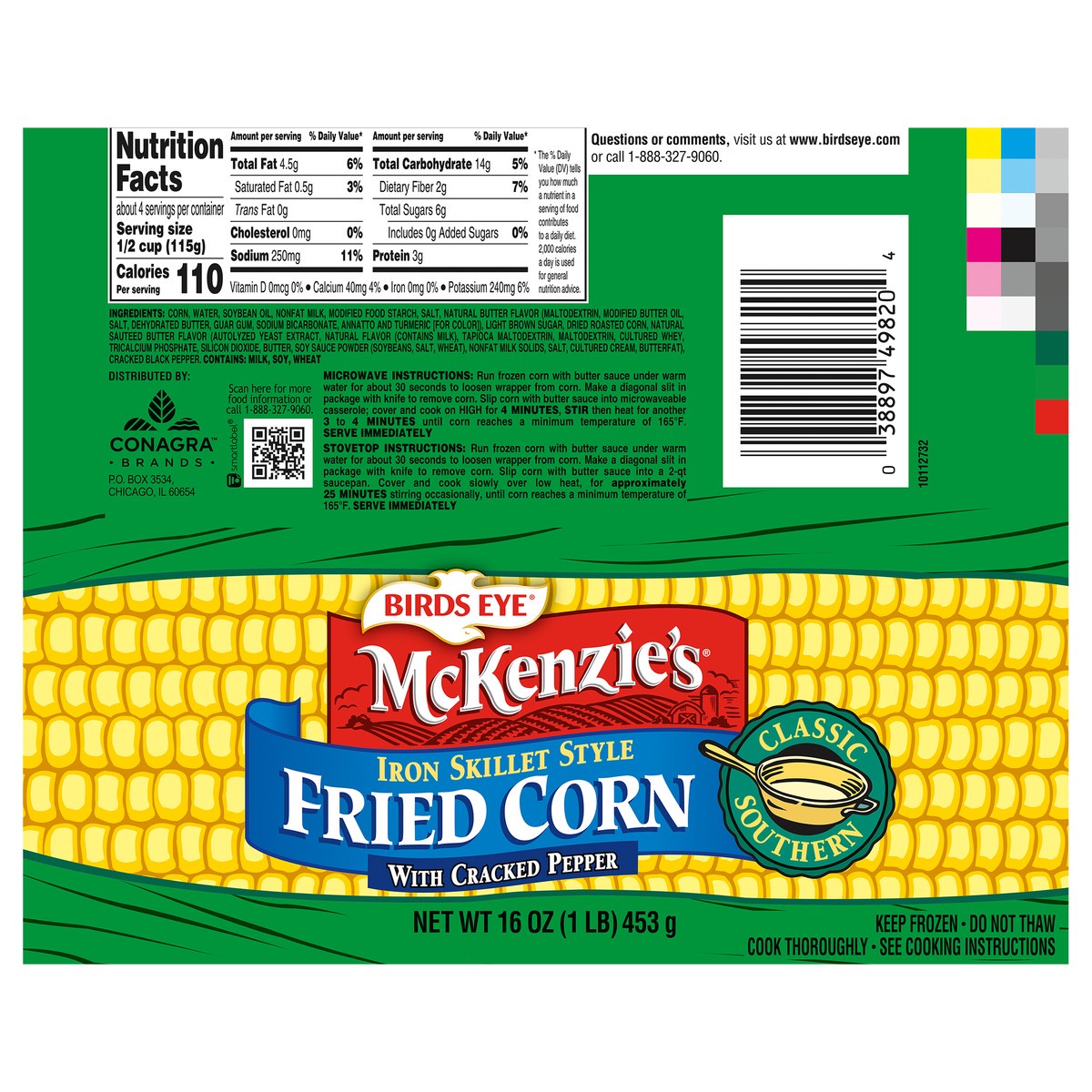 slide 1 of 10, Birds Eye McKenzie's Iron Skillet Style Fried Corn, 16 oz, 16 oz