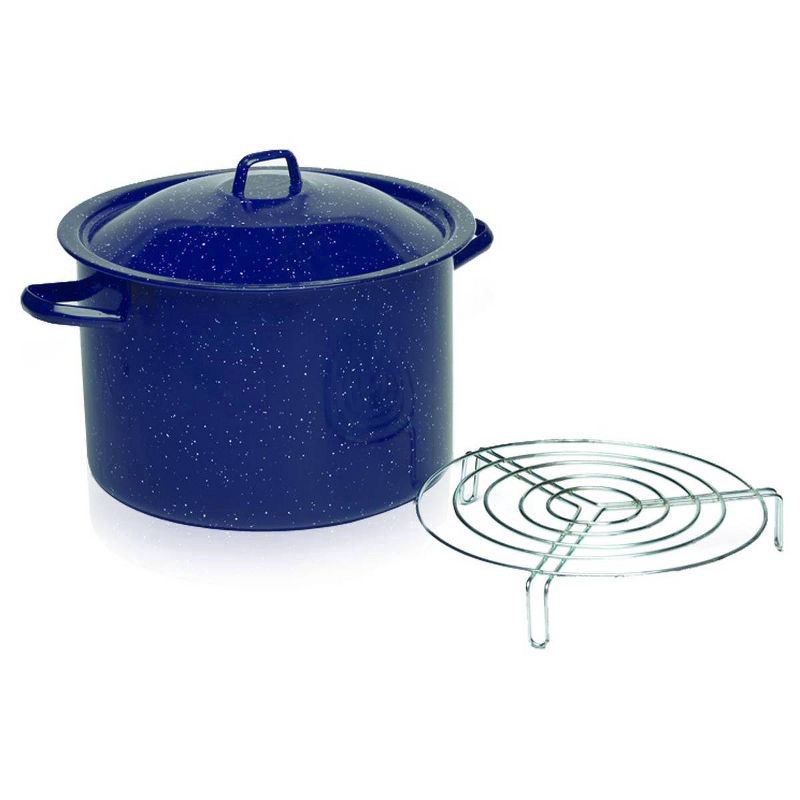 slide 2 of 5, Imusa Enamel Steamer/Stock Pot - Blue, 16 qt