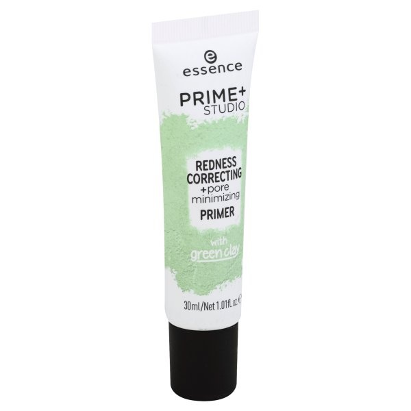 slide 1 of 1, essence Prime+ Studio Redness Correcting + Pore Minimizing Primer, 158 oz