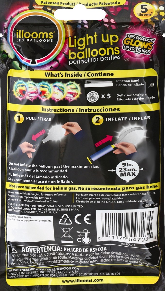 slide 4 of 6, Illooms Glow Marble Balloons 9In, 5 ct