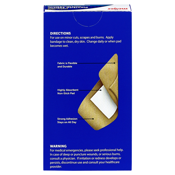 slide 8 of 9, Meijer Flexible Fabric Bandages, Extra Large, 10 ct