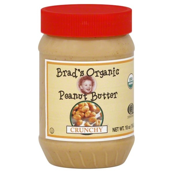 slide 1 of 1, Brad's Organic Crunchy Peanut Butter, 18 oz