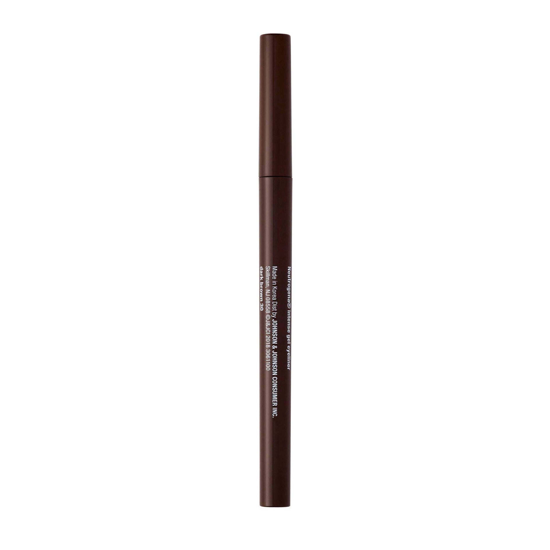 slide 8 of 17, Neutrogena Intense Gel Eyeliner with Antioxidant Vitamin E, Smudge- & Water-Resistant Eyeliner Makeup for Precision Application, Dark Brown, 0.004 oz, 0 oz