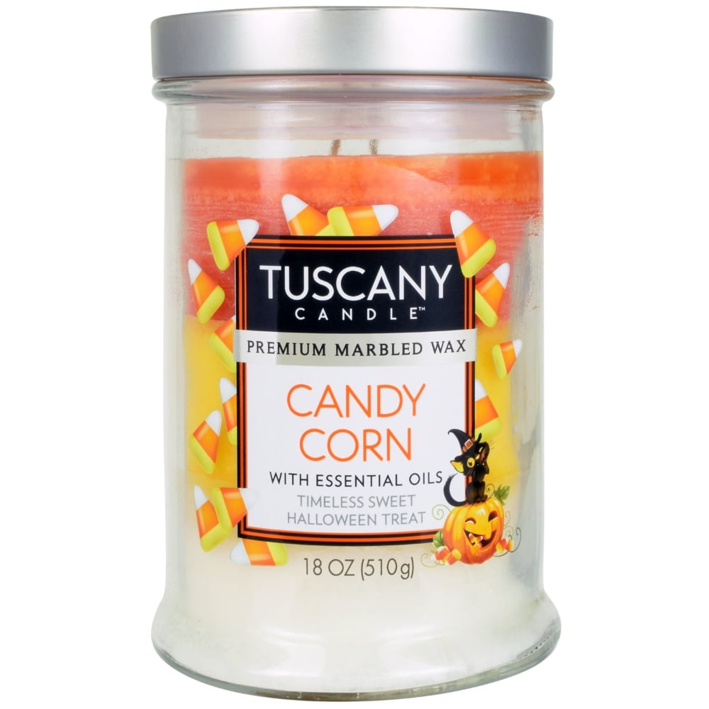 slide 1 of 1, Tuscany Candle Premium Marbled Wax Candle - Candy Corn, 18 oz