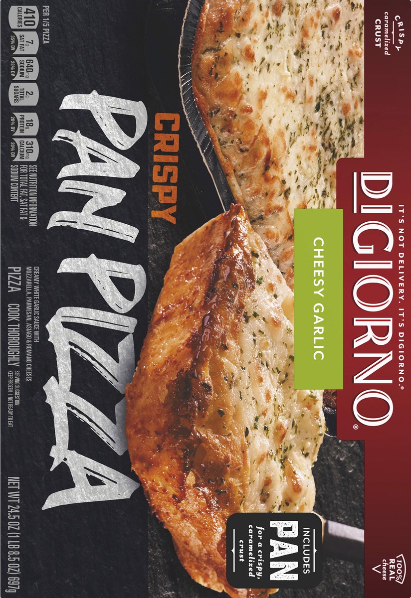 slide 9 of 10, DiGiorno Crispy Cheesy Garlic Pan Pizza 24.5 oz, 24.5 oz