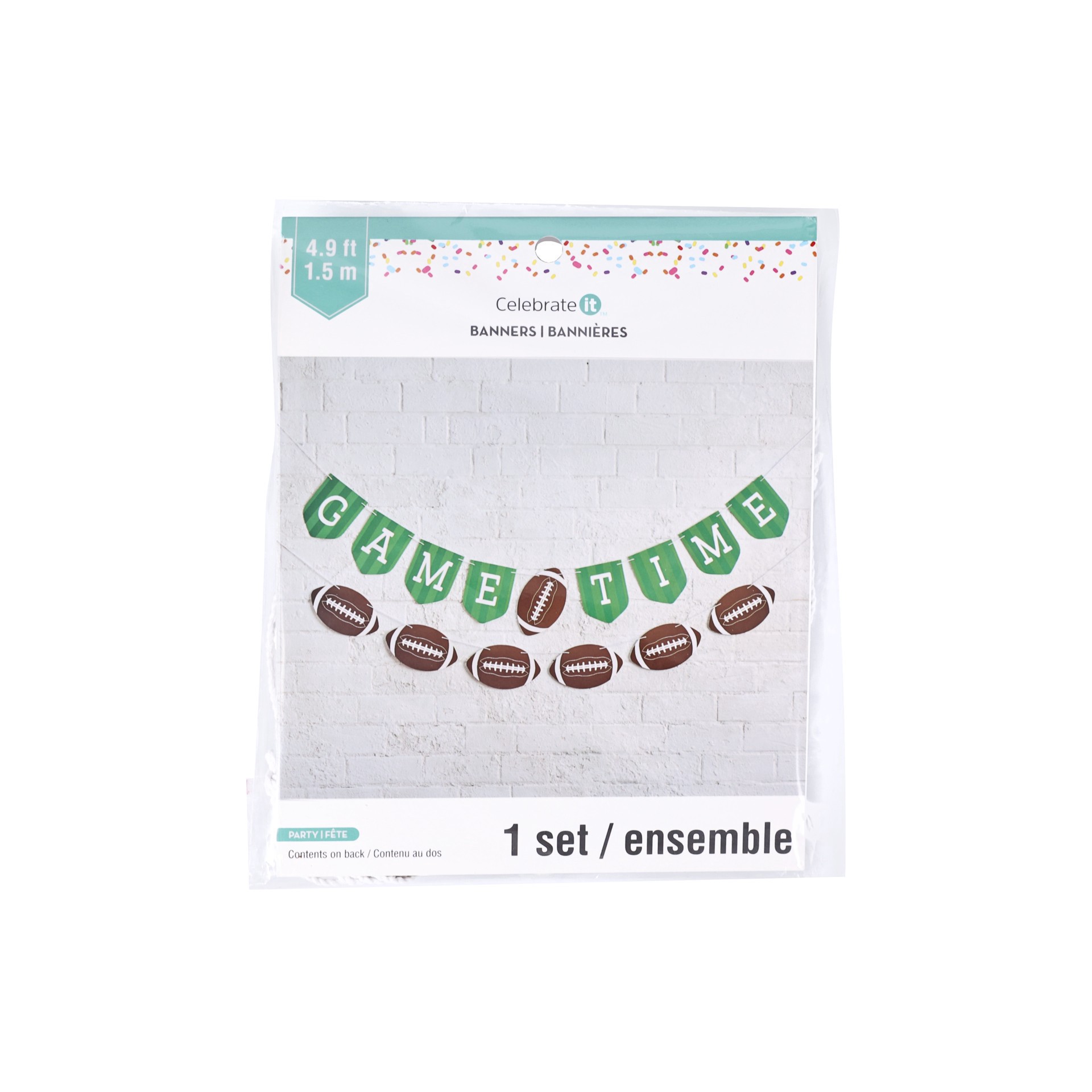 slide 2 of 3, 5ft. Game Time Football Banner Set By Celebrate It, 5 ft