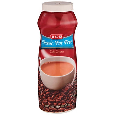 slide 1 of 1, H-E-B Classic Fat Free Powdered Coffee Creamer, 16 oz