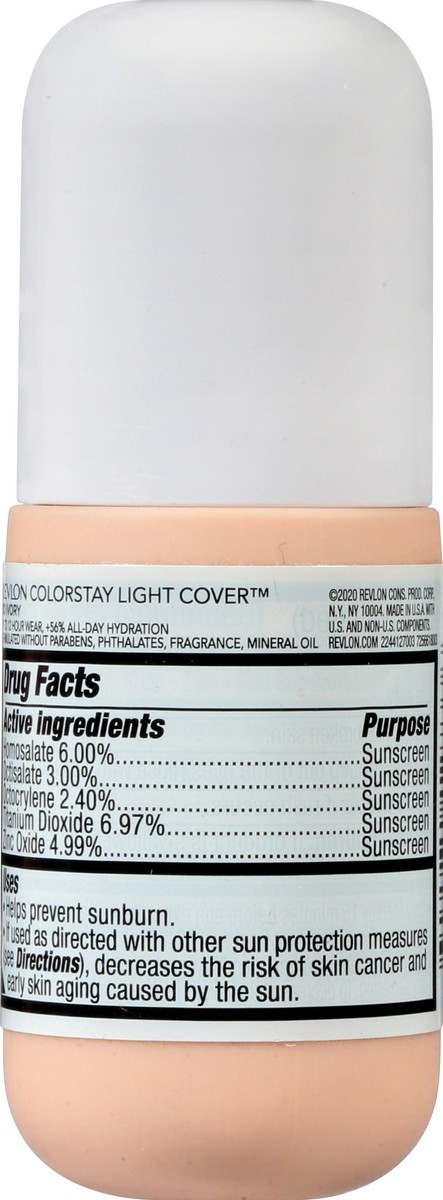 slide 6 of 11, Colorstay Broad Spectrum SPF 35 Ivory 110 Light Cover Foundation 1 oz, 1 oz