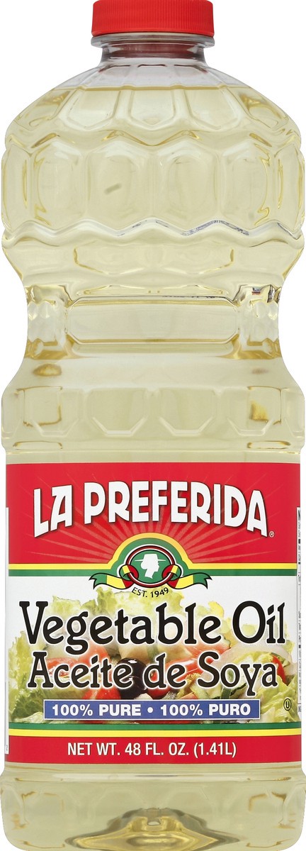 slide 1 of 3, La Preferida Vegetable Oil 48 oz, 48 ct