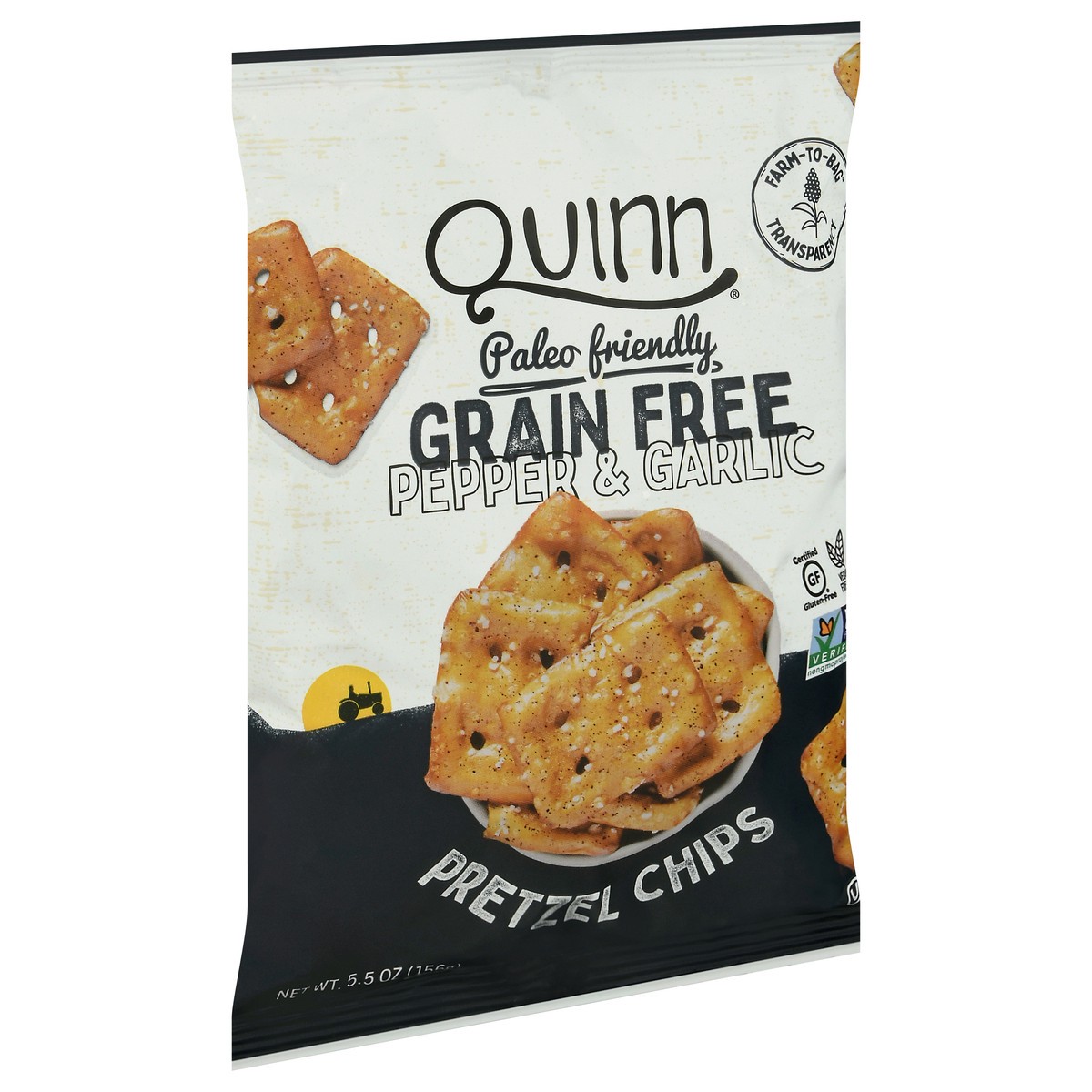 slide 11 of 12, Quinn Pepper & Garlic Grain Free Pretzel Chips 5.5 oz, 5.5 oz