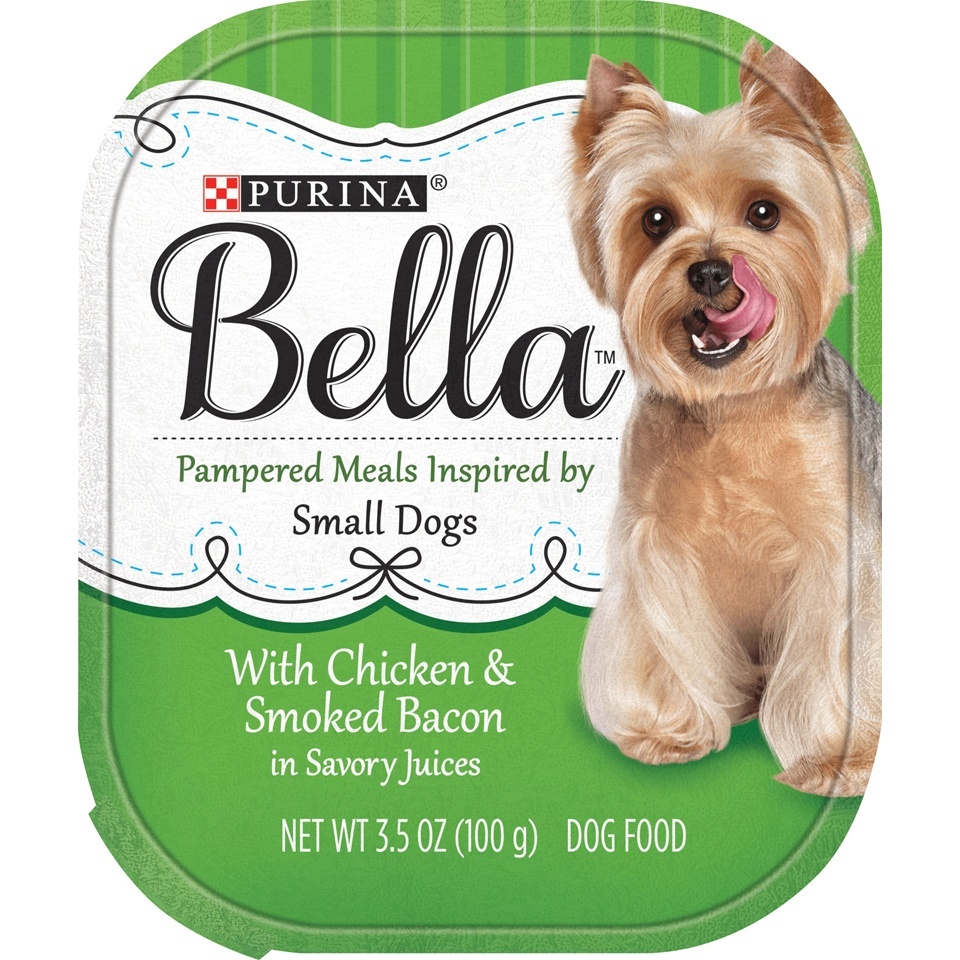 slide 1 of 6, Purina Bella With Chicken & Smoked Bacon in Savory Juices Adult Wet Dog Food, 3.5 oz