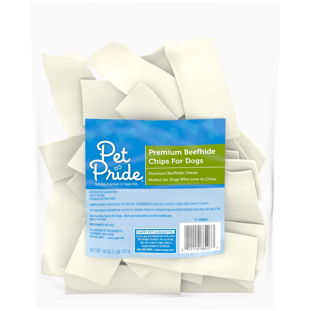 slide 2 of 3, Pet Pride Natural Rawhide Chips, 16 oz