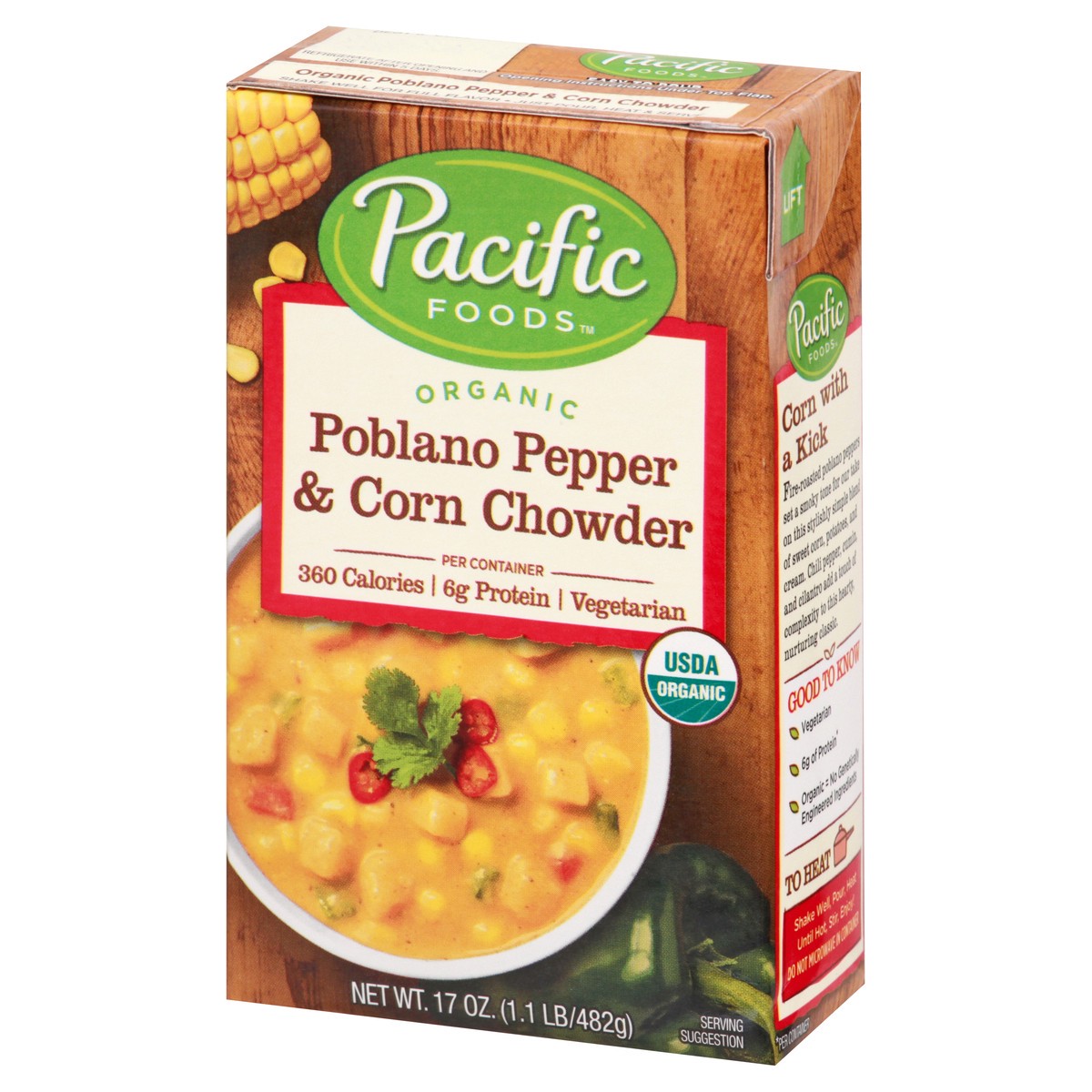 slide 7 of 10, Pacific Foods Organic Poblano Pepper & Corn Chowder Soup - 17oz, 17 oz