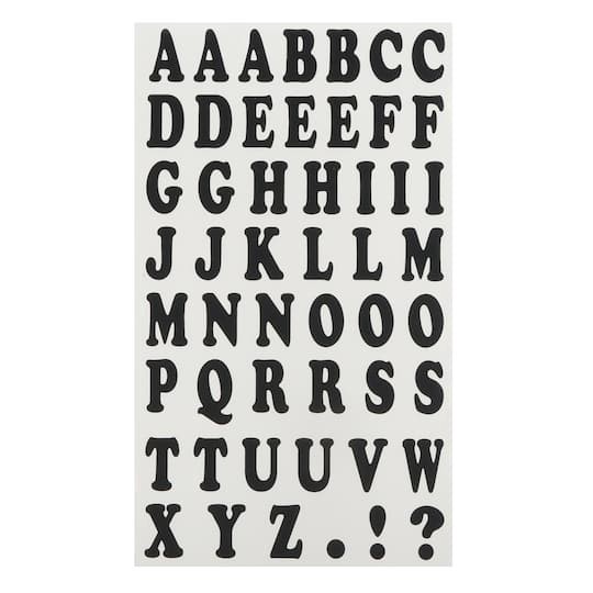 slide 1 of 3, 1" Black Alphabet Iron-On Transfers By Make Market, 1 in