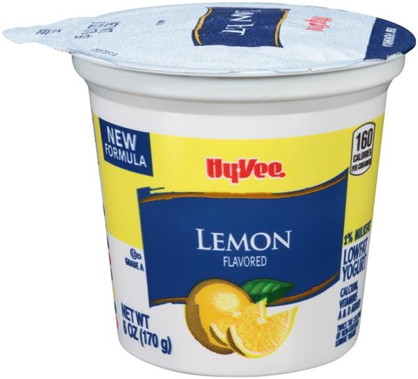 slide 1 of 1, Hy-vee Lemon Lowfat Yogurt, 6 oz