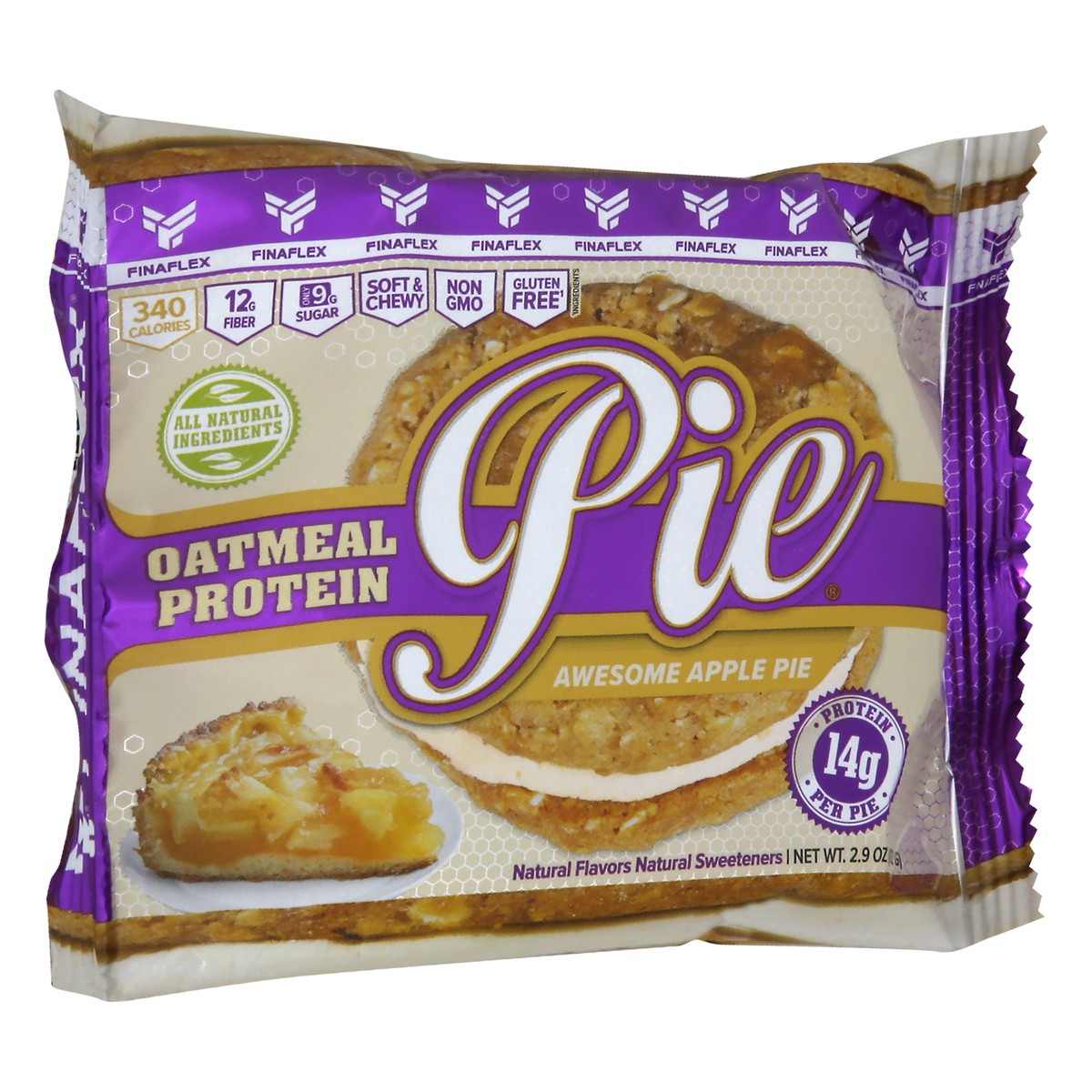 slide 2 of 12, FINAFLEX Protein Soft & Chewy Gluten Free Awesome Apple Pie Oatmeal Protein Pie 2.9 oz, 2.9 oz