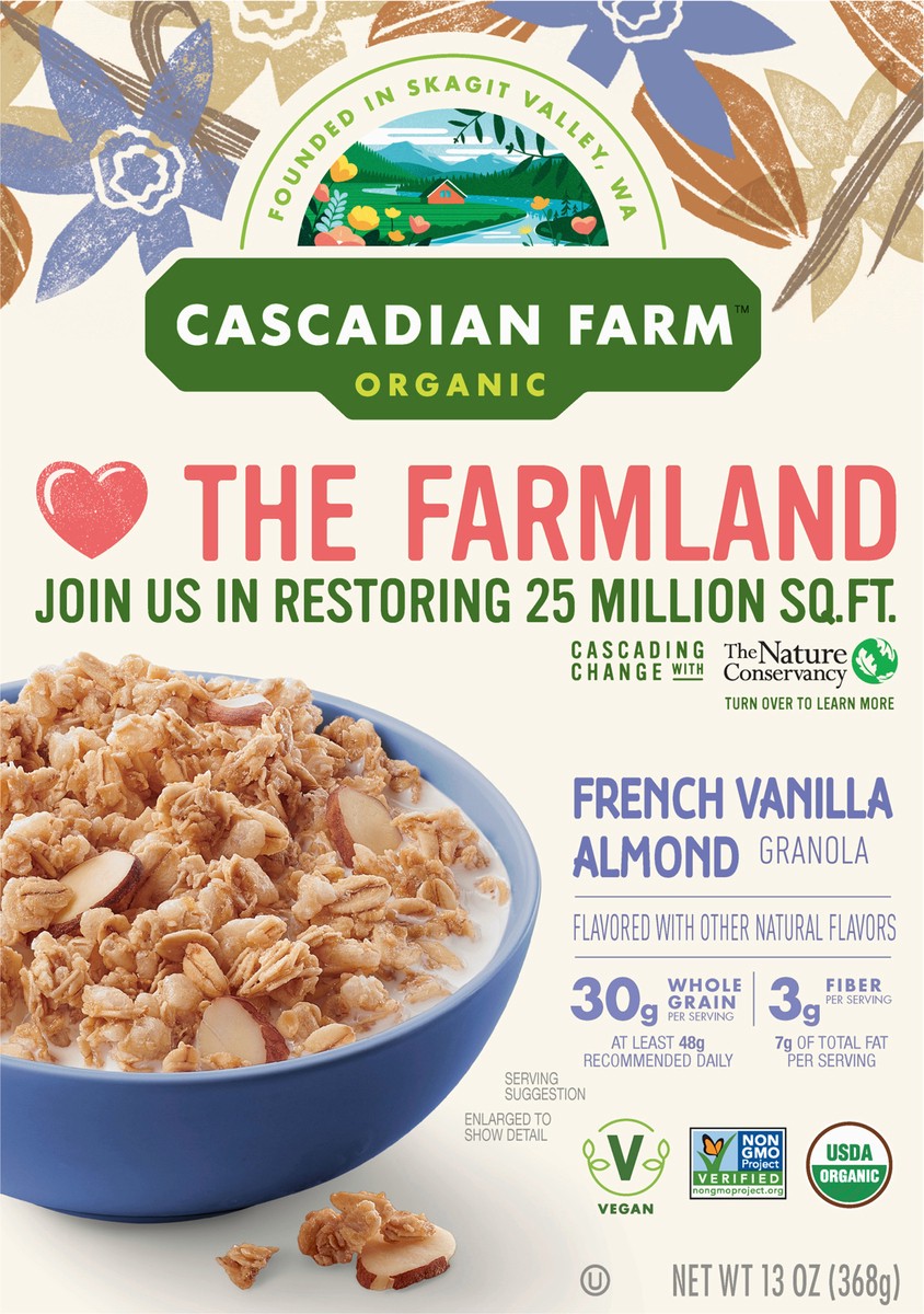 slide 6 of 9, Cascadian Farm Organic French Vanilla Almond Granola 13 oz Box, 13 oz