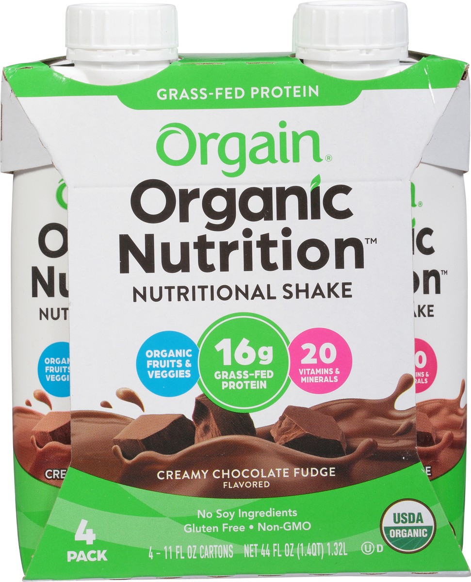 slide 7 of 9, Orgain Organic Nutritional 16g Grass Fed Protein Shake Drink, Creamy Chocolate Fudge 11oz, 4ct, 4 ct; 11 oz