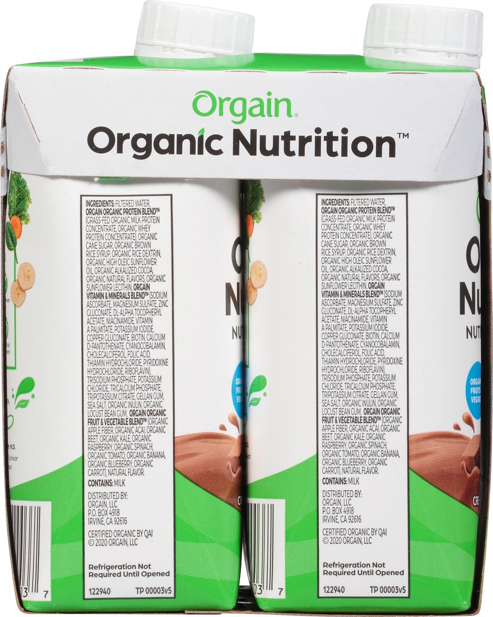 slide 4 of 9, Orgain Organic Nutritional 16g Grass Fed Protein Shake Drink, Creamy Chocolate Fudge 11oz, 4ct, 4 ct; 11 oz