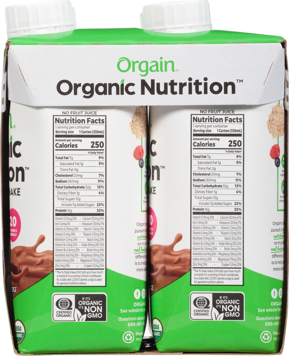 slide 8 of 9, Orgain Organic Nutritional 16g Grass Fed Protein Shake Drink, Creamy Chocolate Fudge 11oz, 4ct, 4 ct; 11 oz