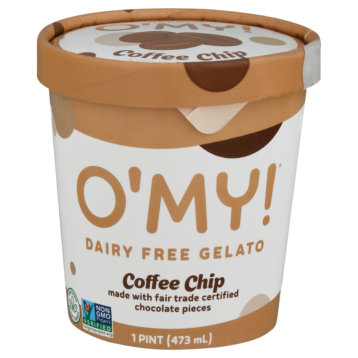 slide 1 of 1, O'My Dairy Free Coffee Chip Gelato Pint, 16 fl oz