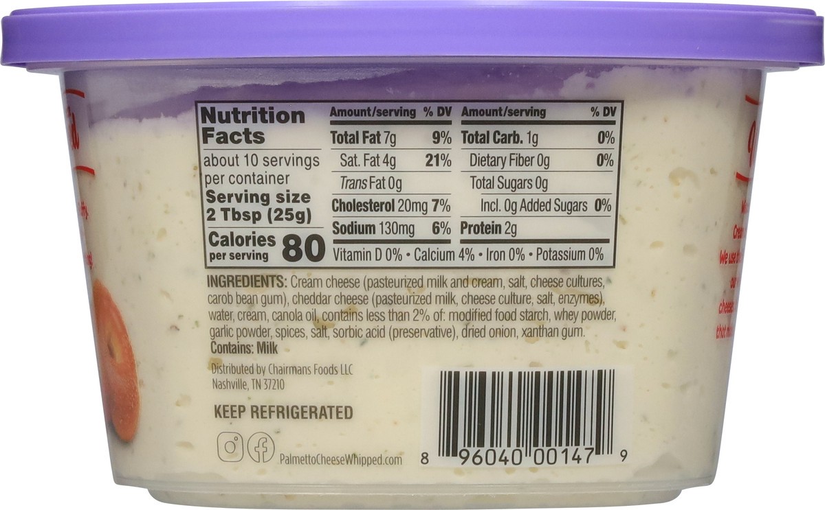 slide 9 of 13, Palmetto Cheese Spreadable Soft Whipped Garlic & Herb Cheese 9 oz, 9 oz