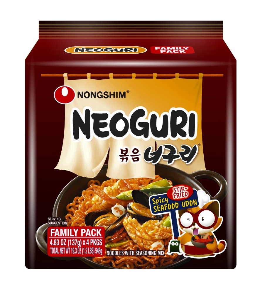 slide 1 of 1, Nongshim Neoguri Spicy Seafood With Stir-Fry Noodles, 4 ct; 4.83 oz