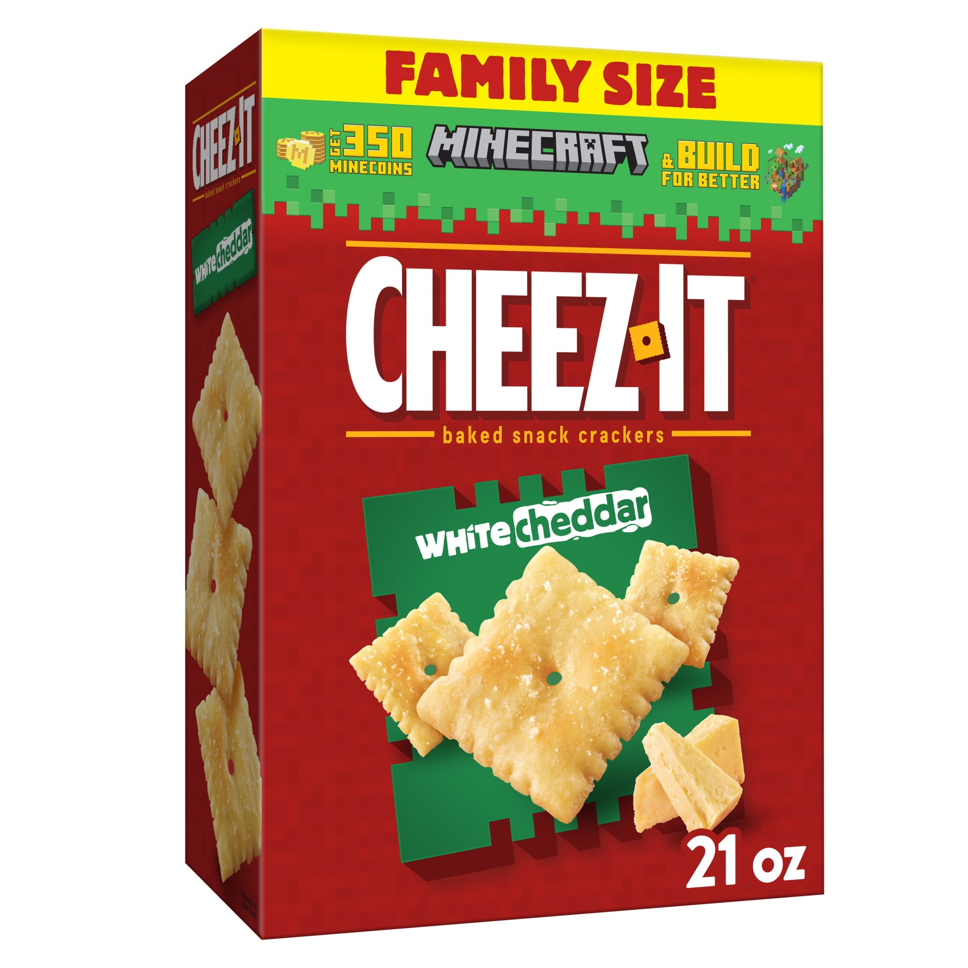 slide 1 of 7, Cheez-It Cheese Crackers, Baked Snack Crackers, White Cheddar, 21 oz