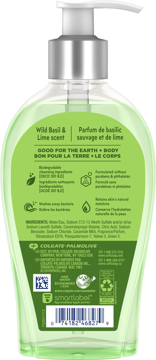 slide 6 of 8, Softsoap Wild Basil & Lime Liquid Hand Soap, 13 fl oz