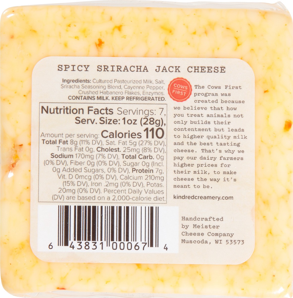 slide 7 of 9, Kindred Creamery Jack Spicy Sriracha Cheese 7.0 oz, 7 oz