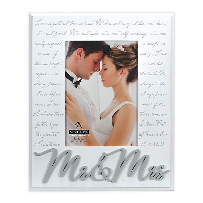 slide 1 of 2, Malden Mr & Mrs Corinthians Picture Frame - White, 1 ct