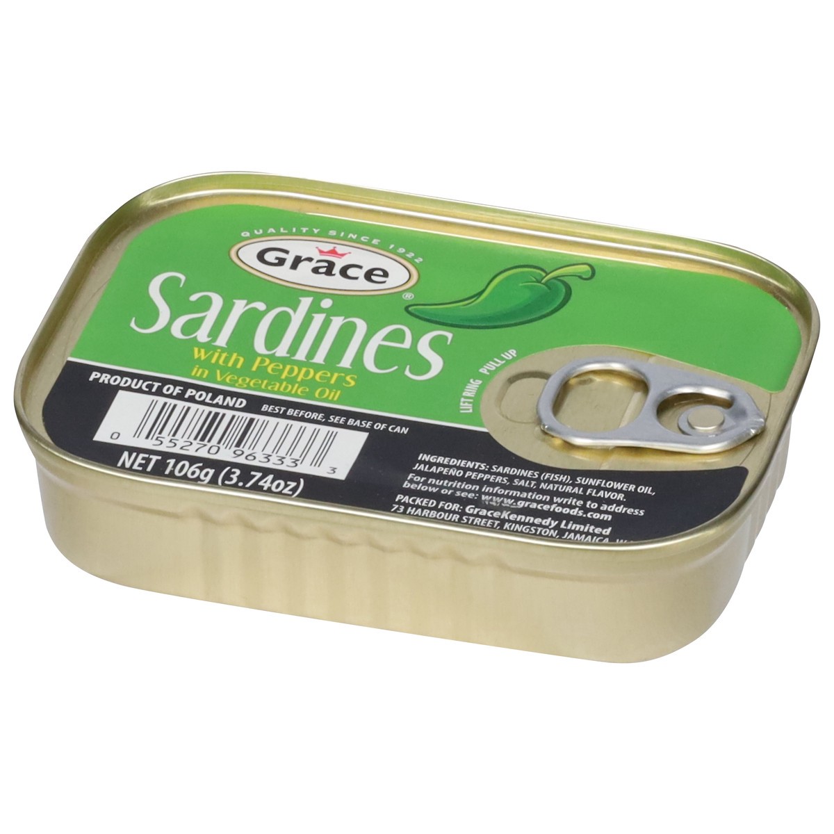 slide 6 of 12, Grace Sardines with Peppers in Vegetable Oil 3.74 oz, 3.74 oz