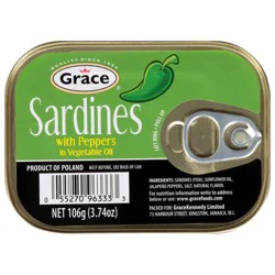 Grace Sardines with Peppers in Vegetable Oil 3.74 oz