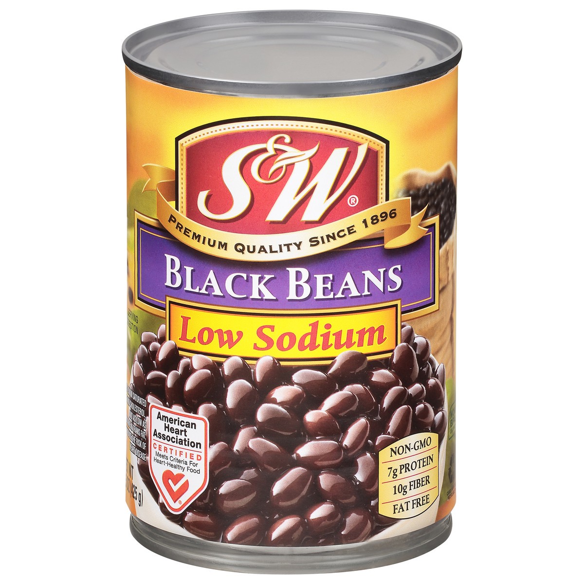 slide 1 of 1, S&W Low Sodium Black Beans 15 oz, 15 oz