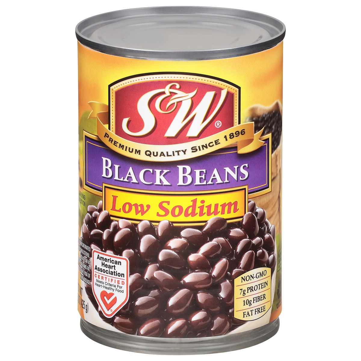 slide 1 of 8, S&W Low Sodium Black Beans 15 oz, 15 oz