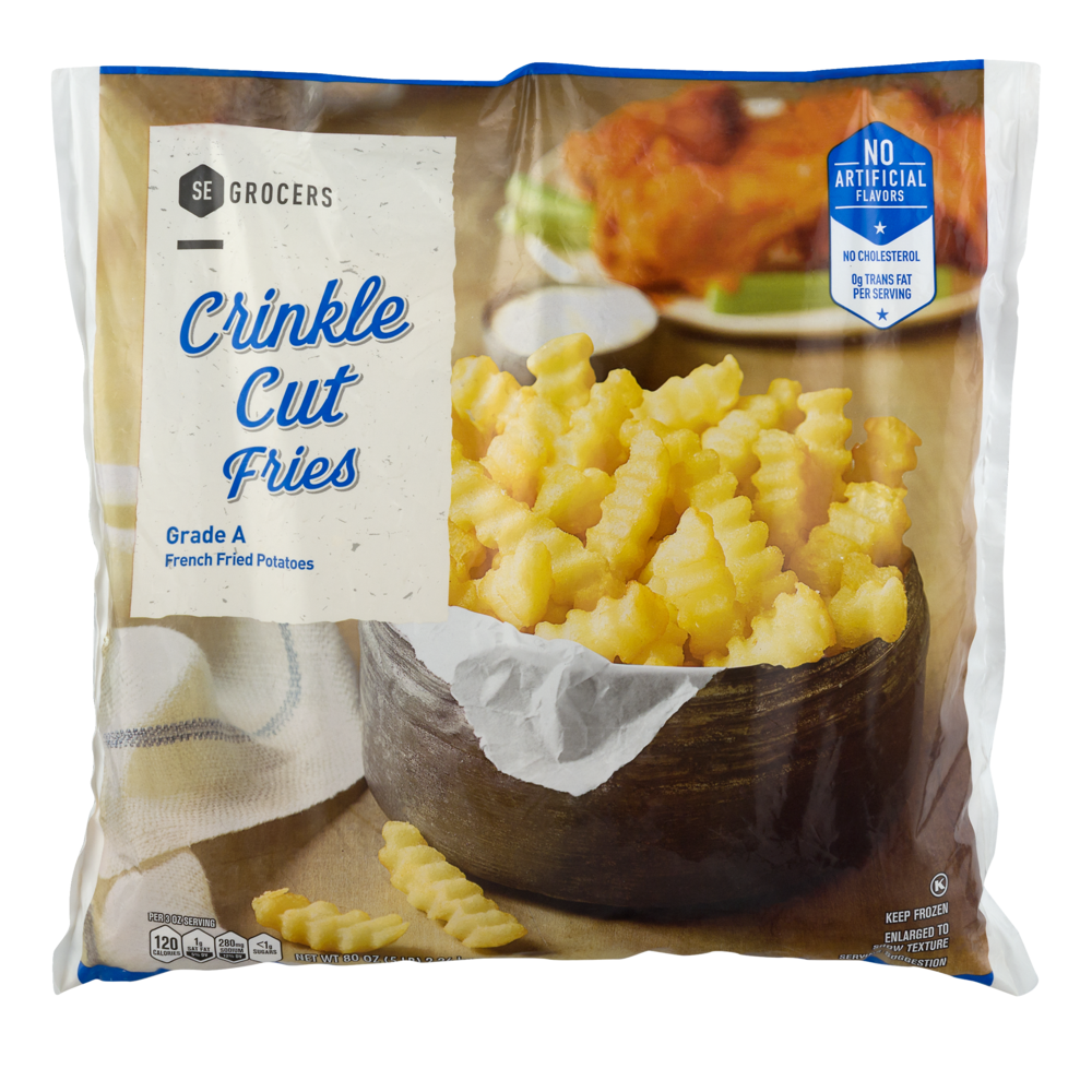 slide 1 of 1, SE Grocers Crinkle Cut Fries, 80 oz